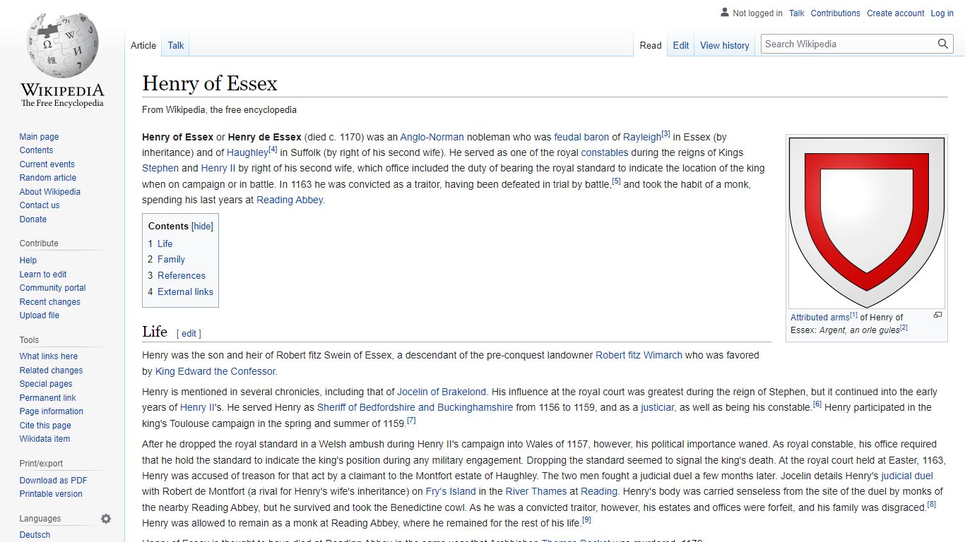 Henry of Essex - Wikipedia